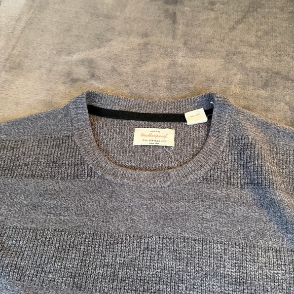 Weatherproof Crew Neck Striped Knit Sweater Acrylic Gray Mens Extra Large XL - Picture 2 of 9
